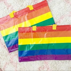 2 IKEA Rainbow Pride Shopping Tote Bag Large
